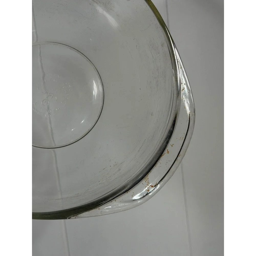 VTG Pyrex Casserole Dish Clear Glass Round 023 1 1/2 QT Ovenware Made In USA
